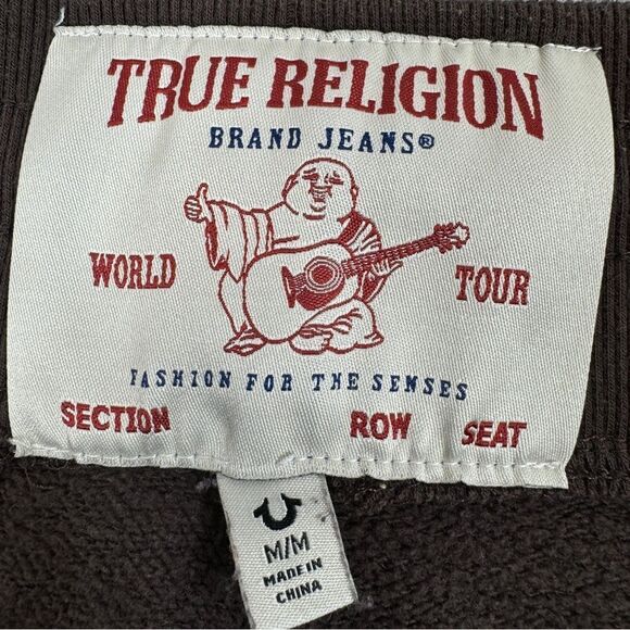 True Religion Big T Straight Leg Sweatpants Brown Medium - Picture 10 of 14